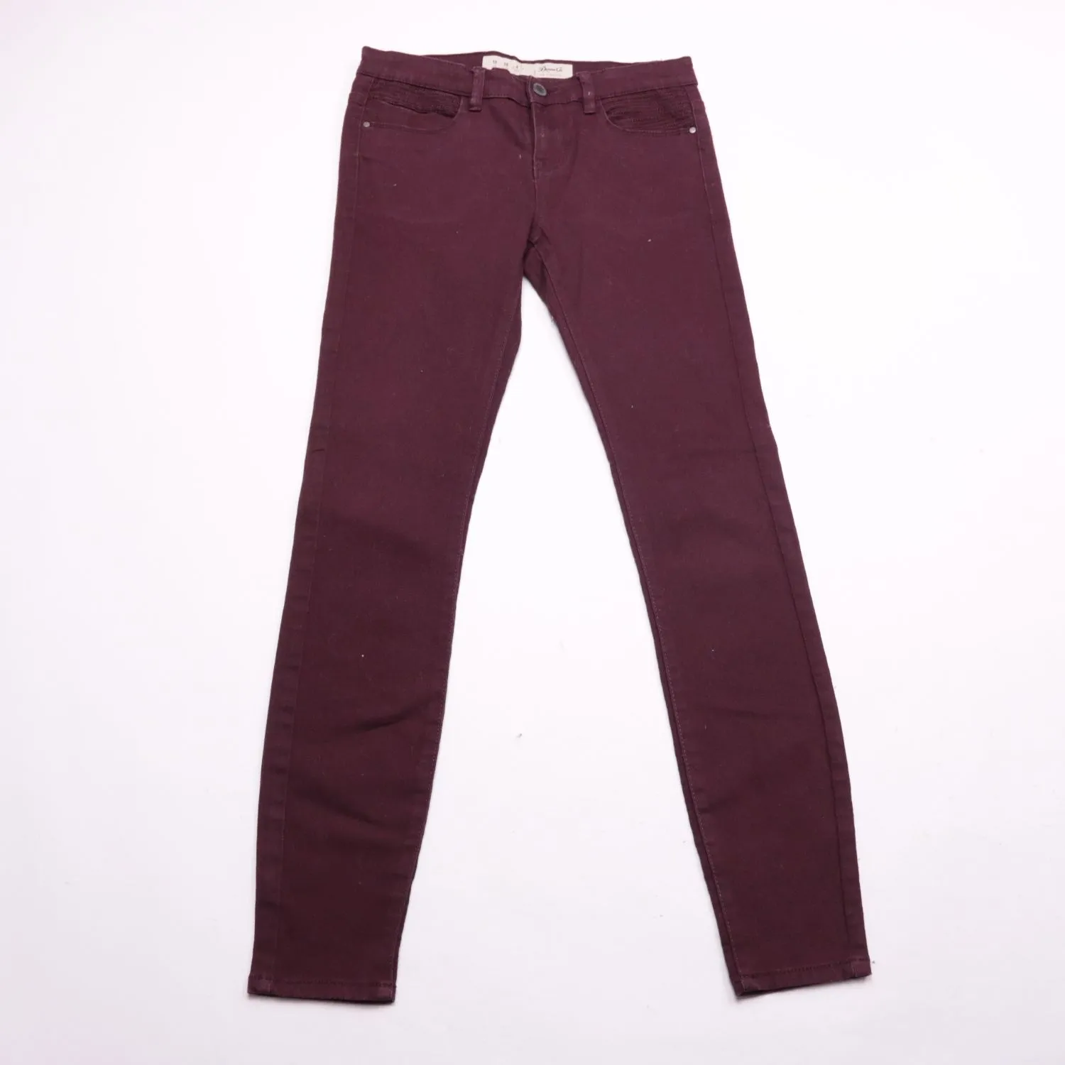 Женские узкие джинсы Denim Co. бордового цвета, размер 44 (S/M)